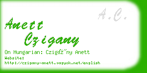 anett czigany business card